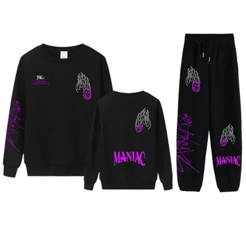 KPOP Stray Kids Maniac Women's Sportswear V78MTO85 Sets Casual Tracksuit Two Piece Set Hoodie and Sweatpants Sweat Suit Female