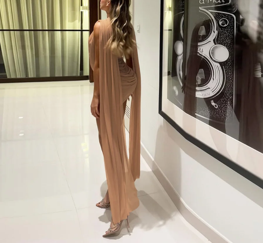 فستان نسائي مثير 2026 صيف جديد بلون شبكي شفاف من خلال تصميم كيب الربط فستان عصري وشخصي