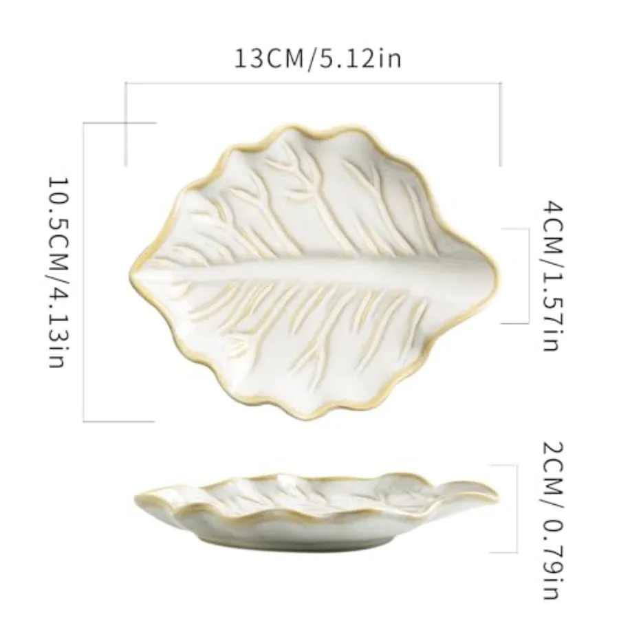 Ceramic Leaf Spoon Rest, Spoon Holder for Stove Top and Coffee Bar Leaf shape catches small drips from spoons and stirrers whil