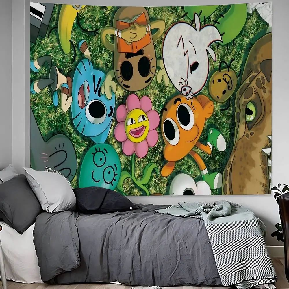 Cute Amazing W-World of G-Gumball Hanging Bohemian Tapestry Bohemian Wall Tapestries Mandala Kawaii Room Decor