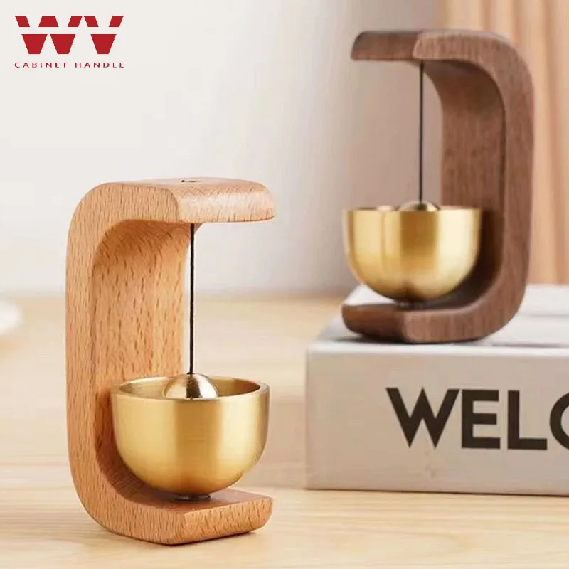 WV Hanging Decorations Japanese Wooden Wind Chimes Wireless Doorbell Entrance Door Bell Decorative Wind Bell for Home Opening
