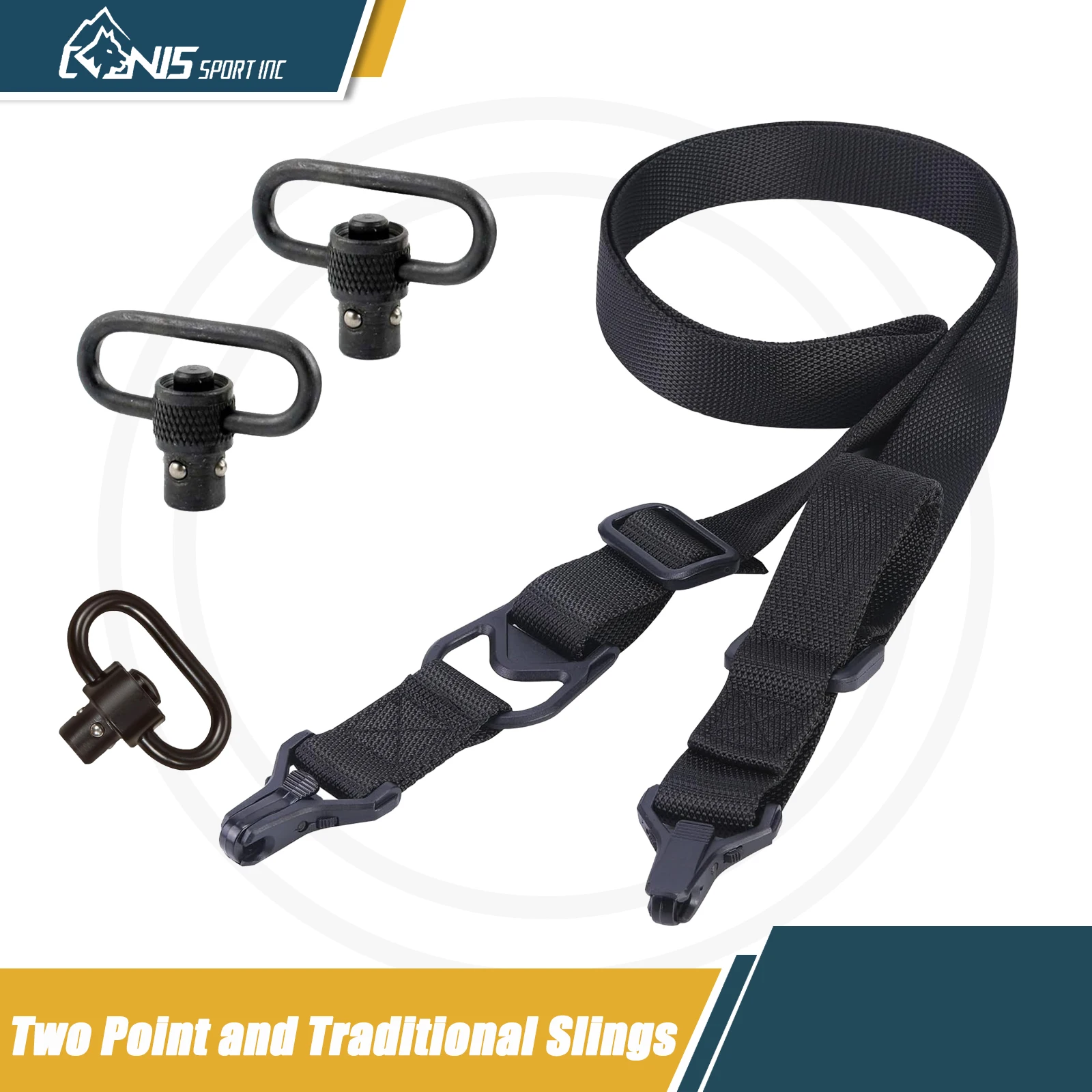 

CANIS SPORT INC Convertible 2-Point Sling - Quick-Adjust Tactical Nylon, 38"-65" Length, 1.25" Width, Outdoor Ready