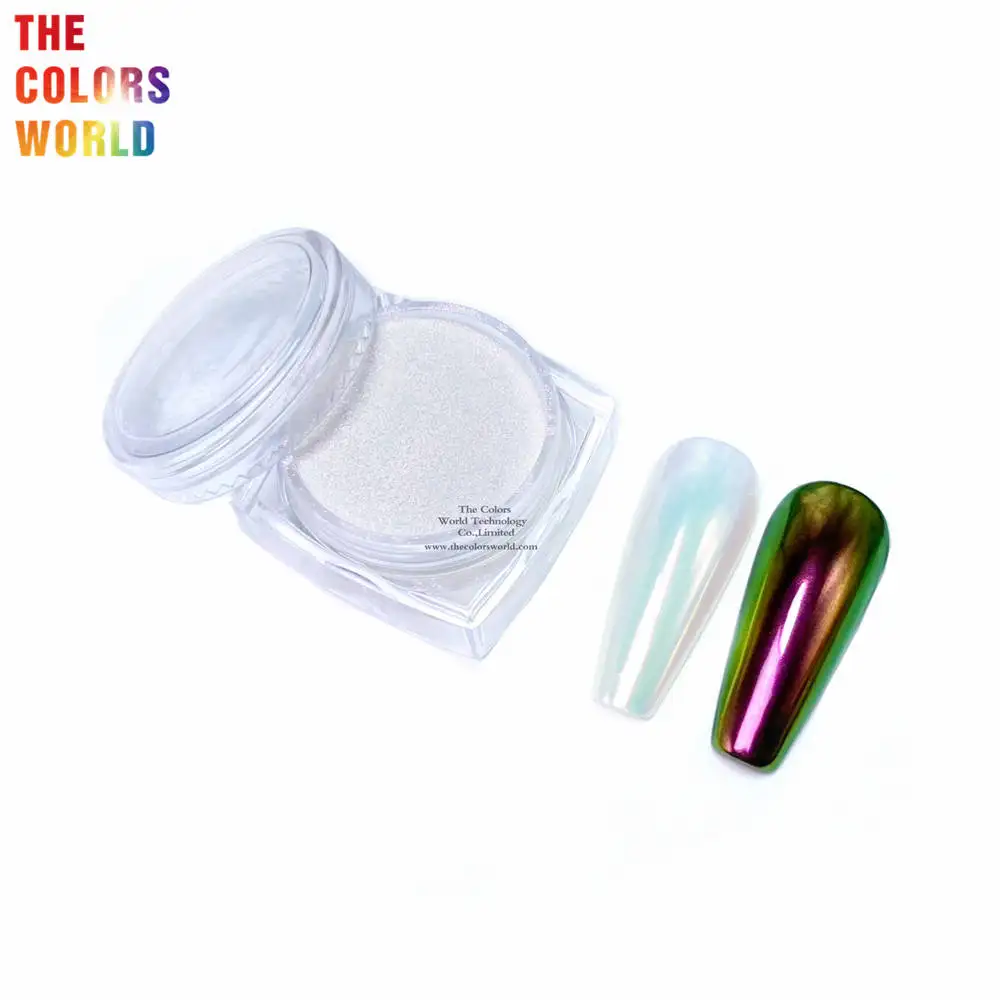 TCT-248 Einhorn Weiß Chamäleon Multi Chrome Nagelpulver Regenbogen Magischer Glitzer für Nail Art Aurola Henna