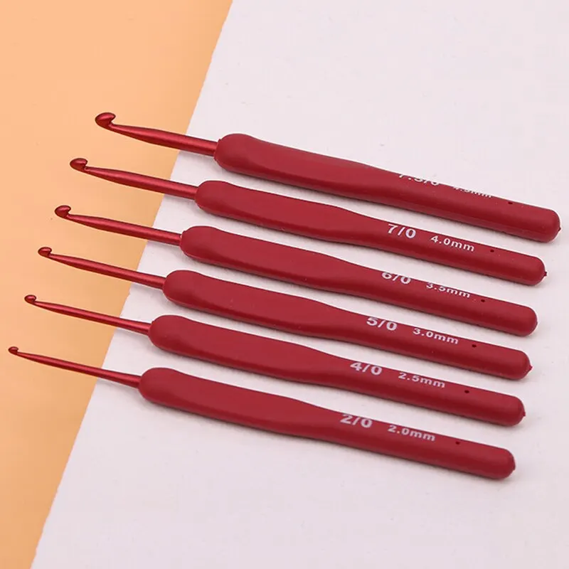 Silicone Crochet Hooks Set, Punho de Agulha, Fosco, Alumínio, Handmade, DIY, Sweater Weaving, Cabeça