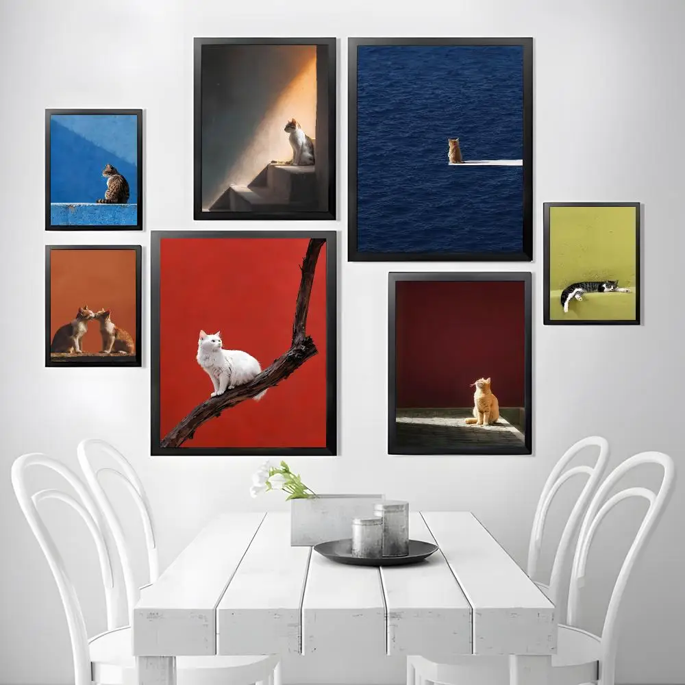 Adorable Radiant Beautiful Cat Pictures Poster aesthetics printed materials wall art retro home dormitory wall decoration