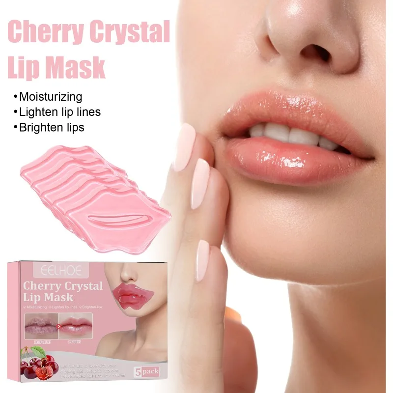 Cherry Crystal Lip Mask Collagen Lip Plumper Anti-drying Lightening Lip Wrinkles Moisturizing Cosmetics Sexy Lips Skin Care