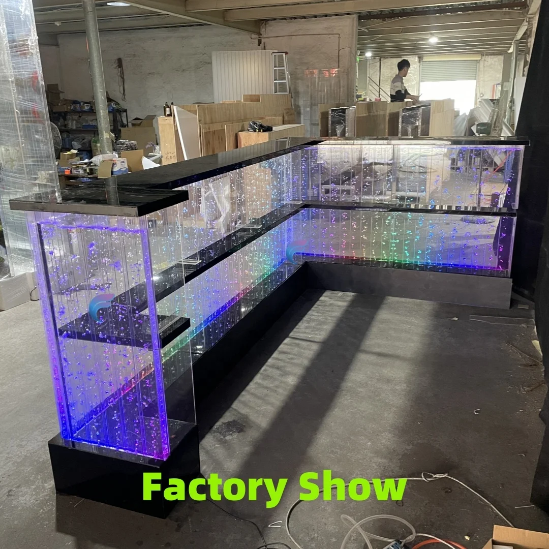 Anpassung. Moderner Couchtisch, Bartisch und Acryl-Couchtisch mit RGB-LED-Licht