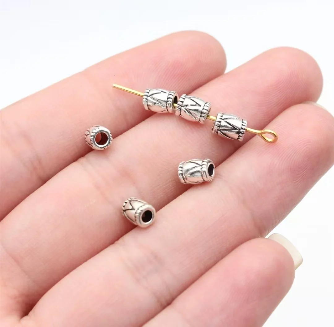 

100pcs 5.9x4.5x4.5mm Zinc alloy metal tibetan silver plated bead T1252 for jewelry making