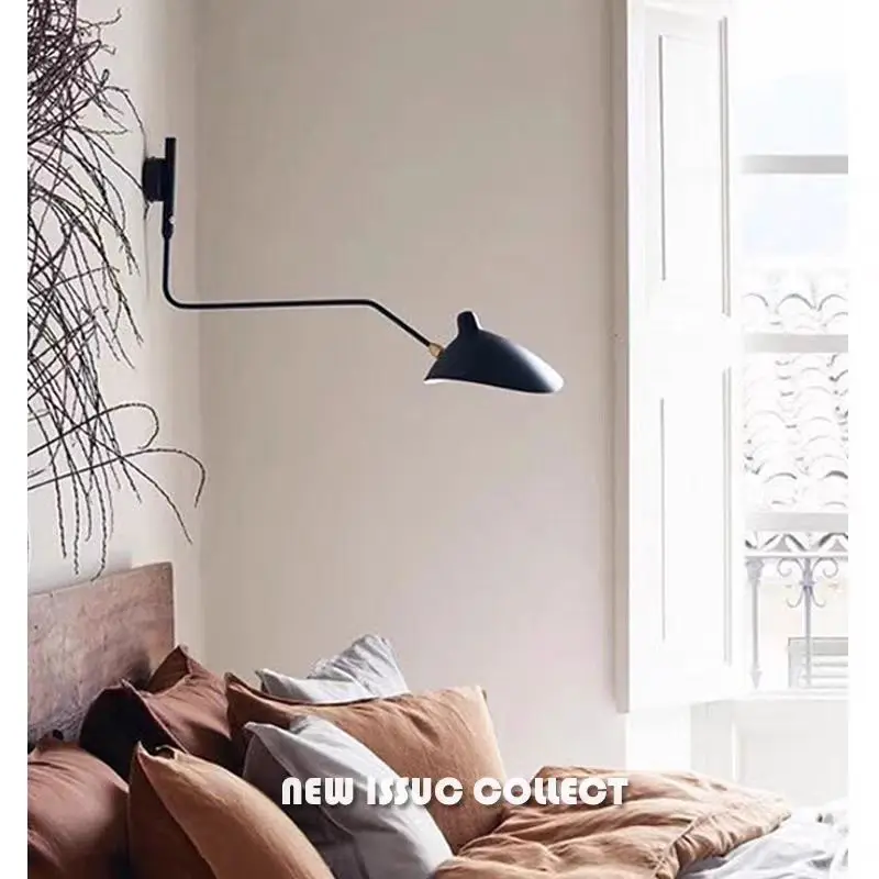 Modern DaWn Spider Serge Mouille Wall Light Living Room Sofa Bedroom Bedside Office Reading Long Wall Lamp Lampshade Adjustable