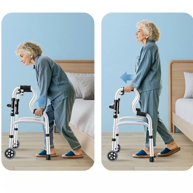 Quad Cane with Seat and Adjustable Height, Walking Aid for Elderly and Disabled Folding Walking Stick with Seat