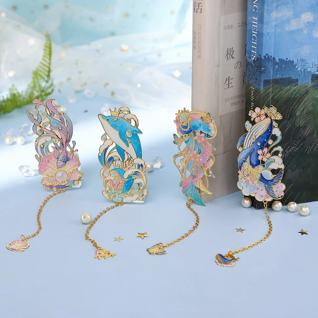 

Romantic Dreamy Ocean Metal Bookmark Gift Box Set Book Lover Gift Friends Commemorative Reading Accessory Stationery Bookmark
