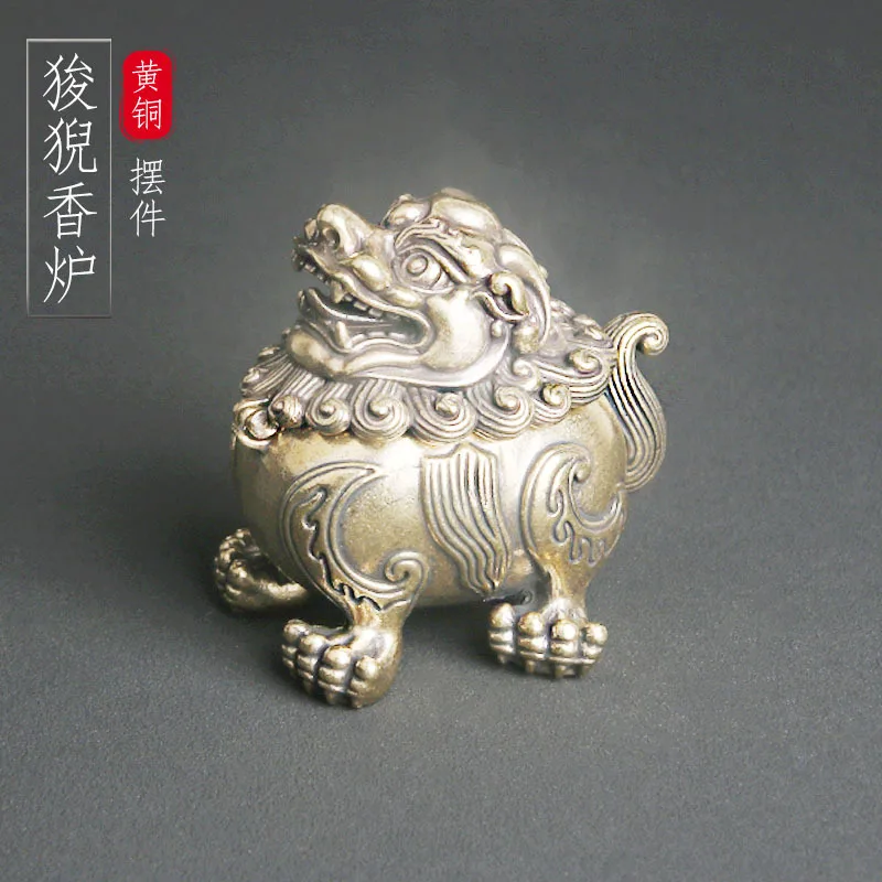 

Brass Sky Roaring Incense Burner Desktop Dragon Son Lion Dragon Sandalwood Incense Incense Burner