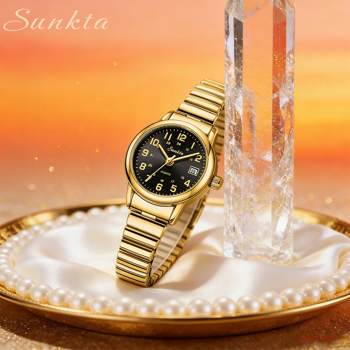 

SUNKTA Fashion Woman Watch Elegant Brand Luxury Calendar Week Diamond Waterproof Ladies Gift Quartz Watch for Women Reloj Mujer