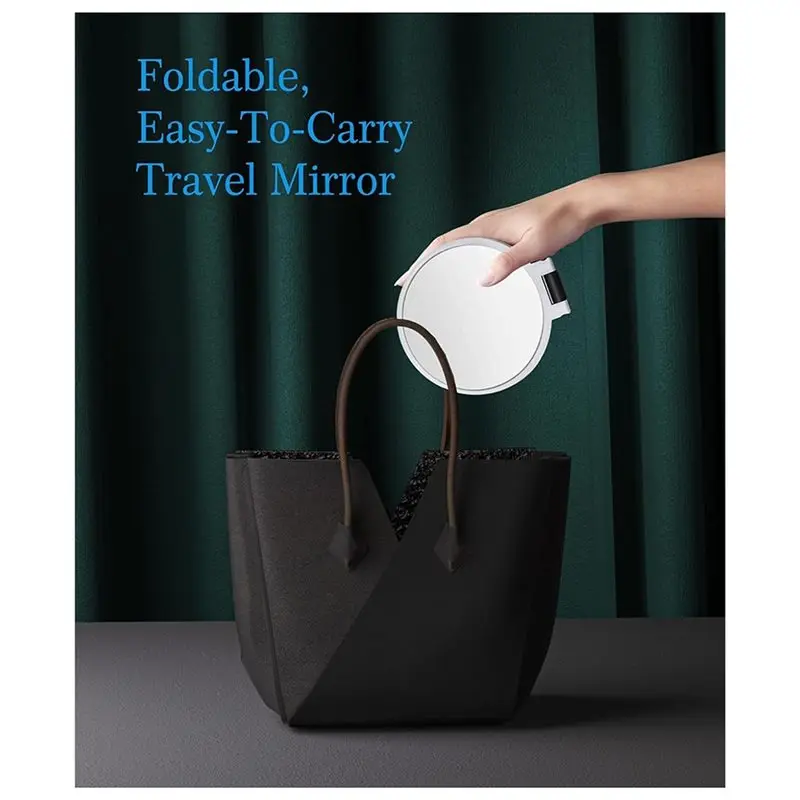BAAR-Makeup Magnifying Mirror Travel Hand Mirrors With Handle Double Side Handheld Mirror With Adjustable Handle/Stand 50X