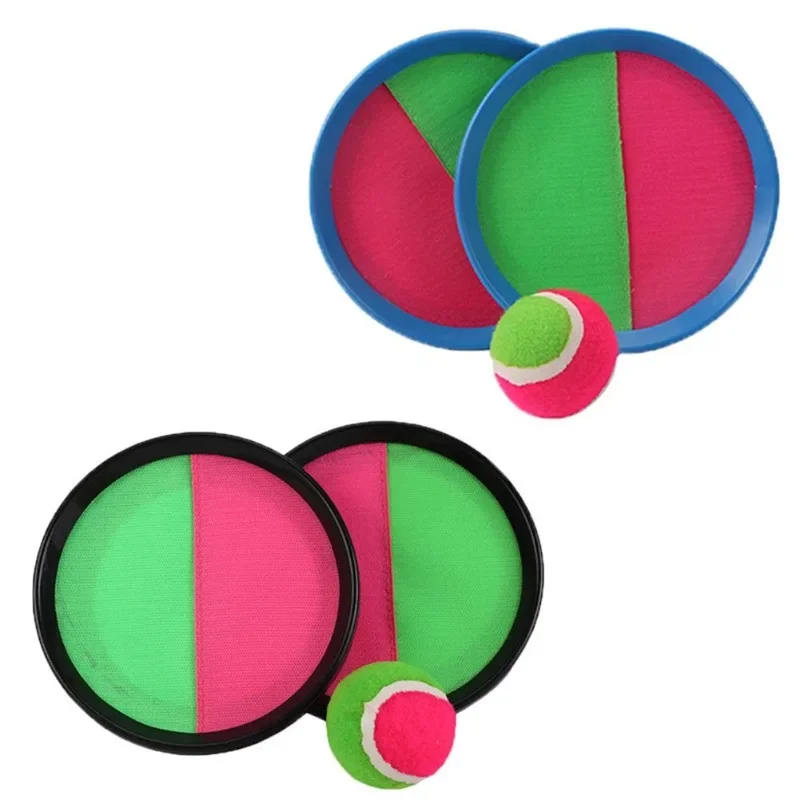 Outdoor Sucker Sticky Ball Toy Target Sticky Racket Ball Toss Catch Games Parent-child Interactive Toys Two Rackets and One Ball