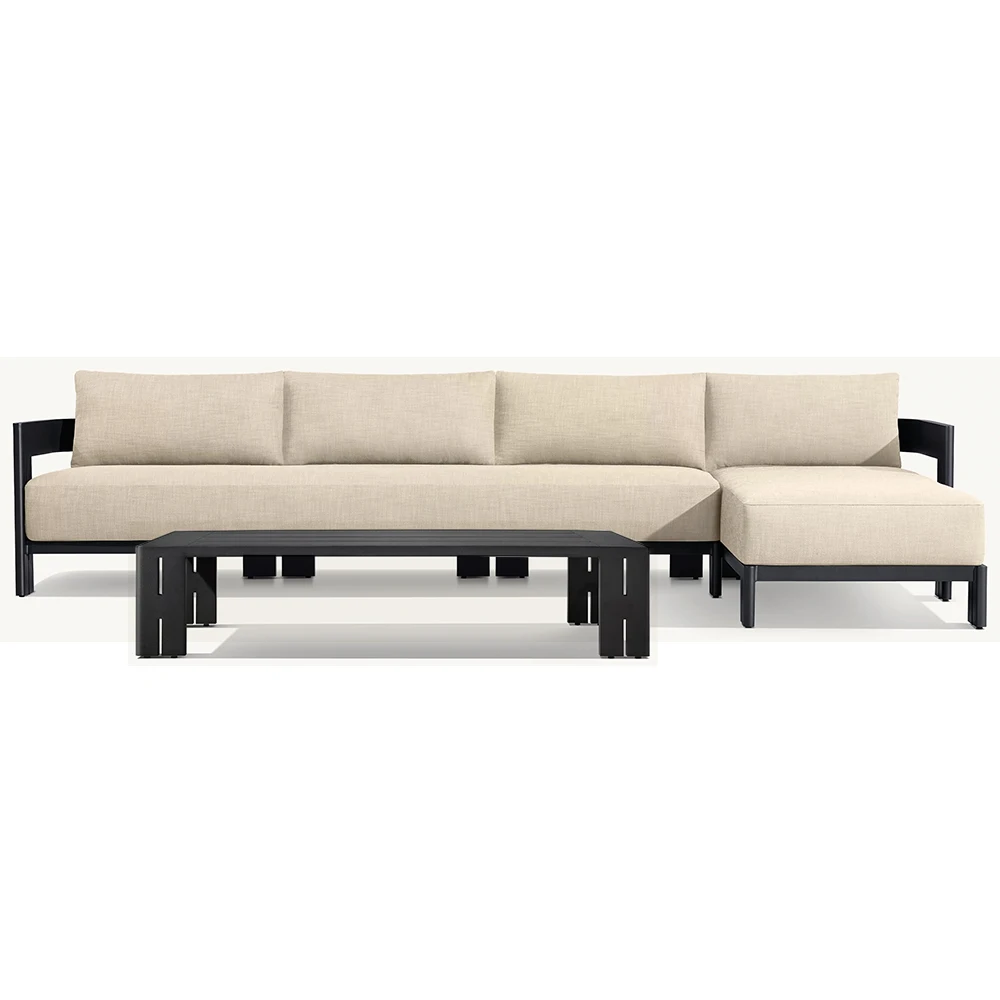 #Outdoor Sofa Villa Courtyard Aluminum Alloy Furniture Patio Garden Leisure Waterproof And Sunscreen Hotel Resorts Coffee Table