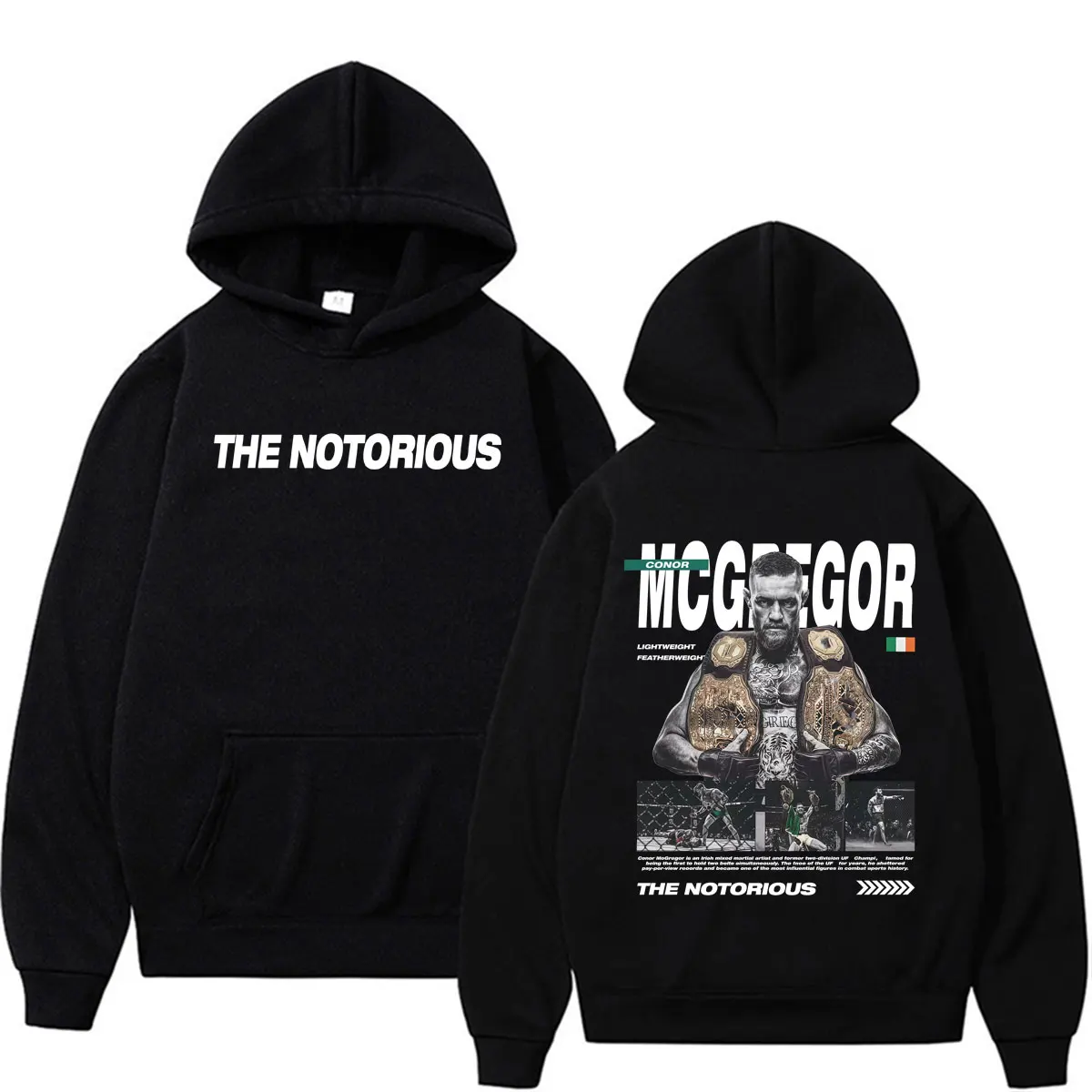 The Notorious Conor McGregor Merch Hoodies Men's Clothing Fashion Gothic 90s Retro Sweatshirts Comfort Fleece Long Sleeve Hooded