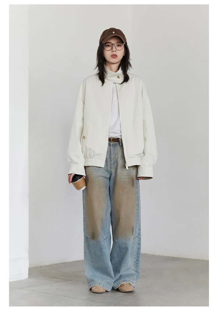 CHIC VEN Women Jackets Casual Reversible Stand Up Collar Workwear Female Coat Spring Autumn 2026 Woman Ourterwear