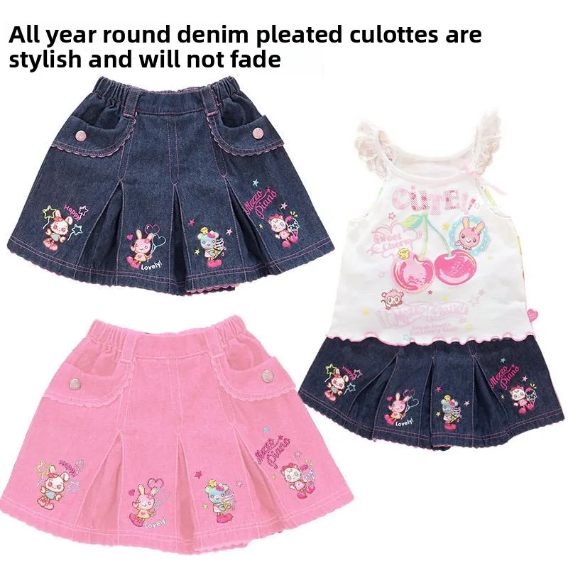 

Piano cute daughter suit Japanese cartoon rabbit love letter embroidered lace shorts princess culottes