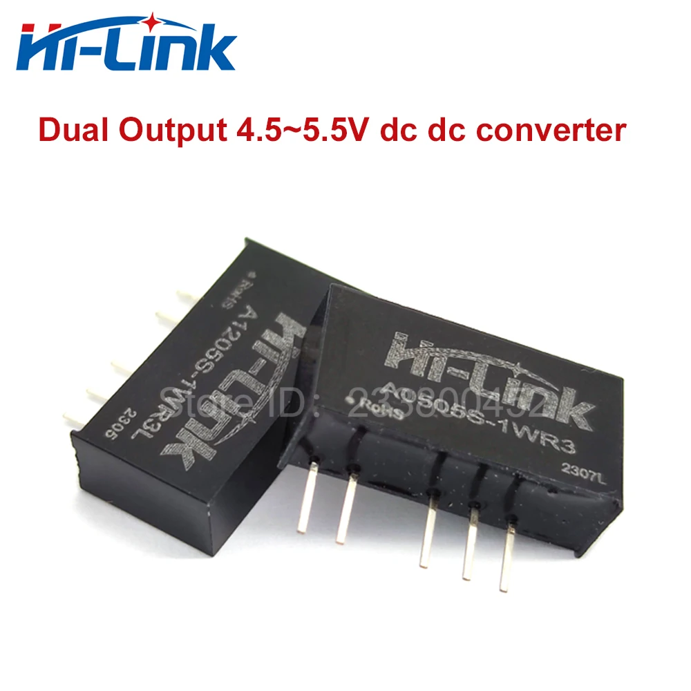 Hi-Link Dual Output 1W 4.5-5.5V to 3.3V/5V/9V/12V/15V/24V A0505S-1WR3 A0512S-1WR3 DC DC Power Supply Module