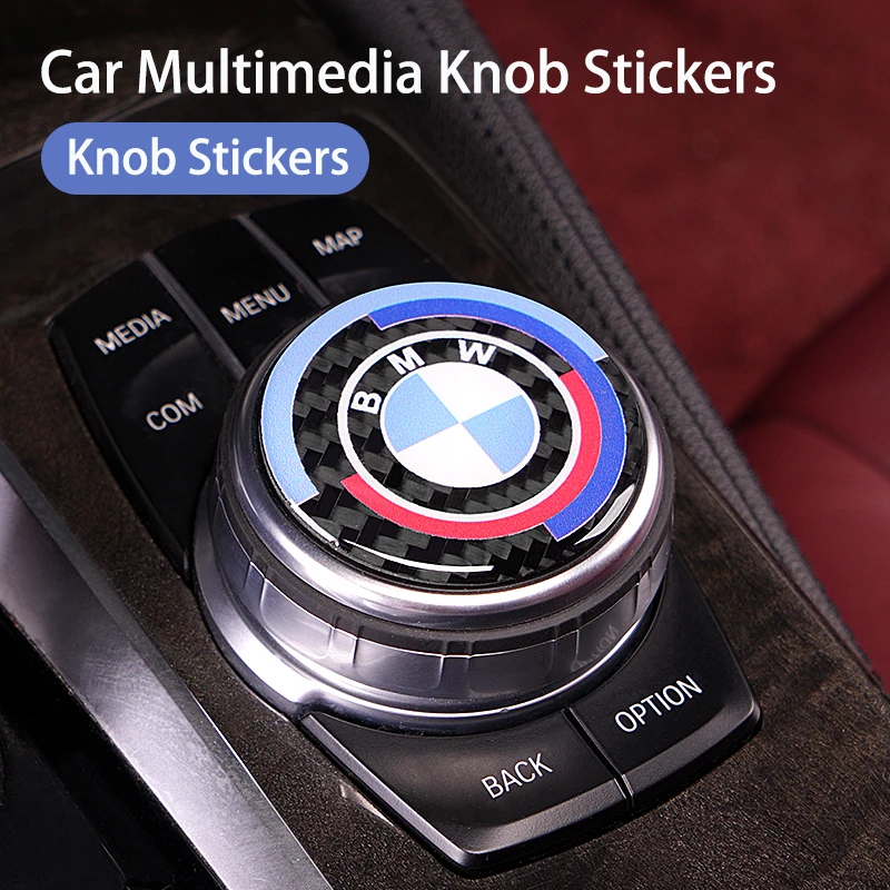 سيارة الوسائط المتعددة مقبض غطاء أزرار ملصق اكسسوارات لسيارات BMW 5 سلسلة X3 X5 F25 F26 G01 G02 G11 G12 F10 F15 F16 F30 F36 G30 G32