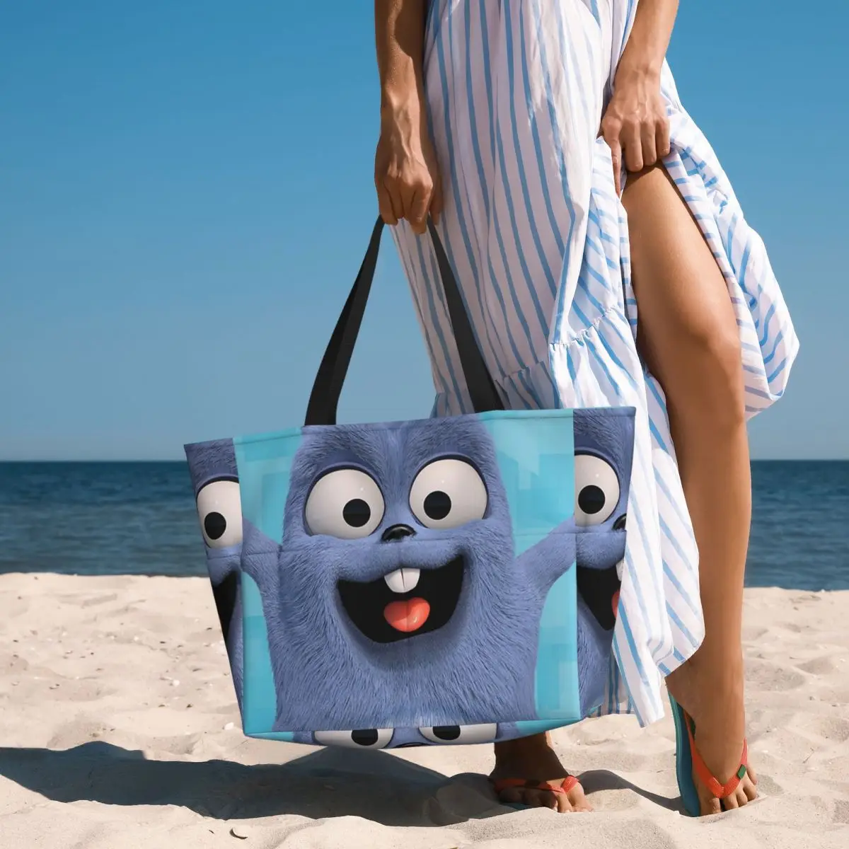 

Cute Grizzy And The Lemmings Cartoon Beach Tote Bag Sport Gym Yoga Duffle Large Tote Bag Women Travel Bag Fitness bag
