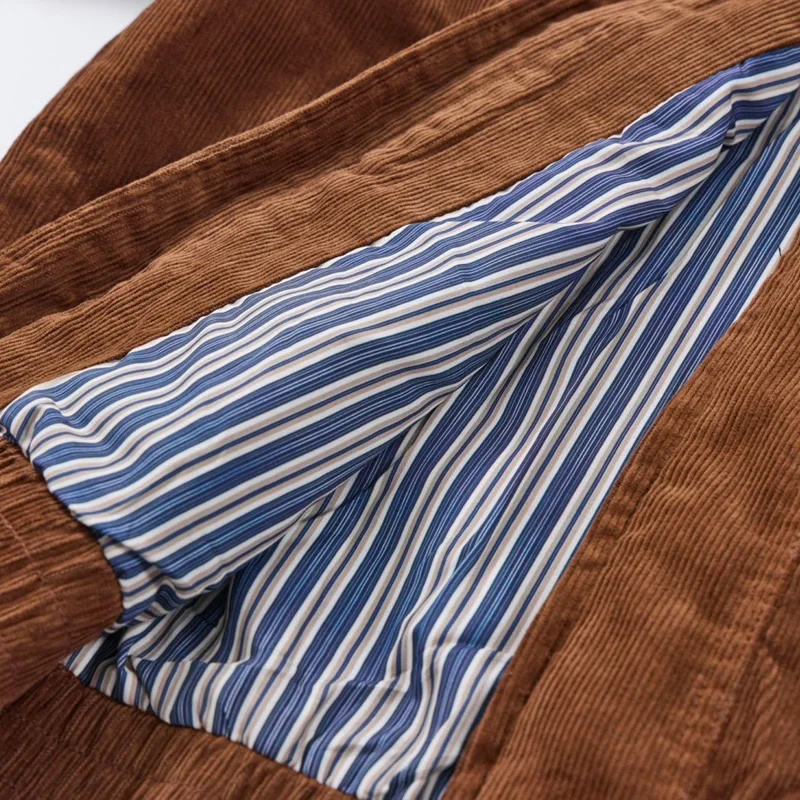 الرجال الوقوف طوق الكورية أزياء الشارع الشهير فضفاضة عارضة خمر البضائع سترة ملابس خارجية الخريف سروال قصير التطريز معطف #6