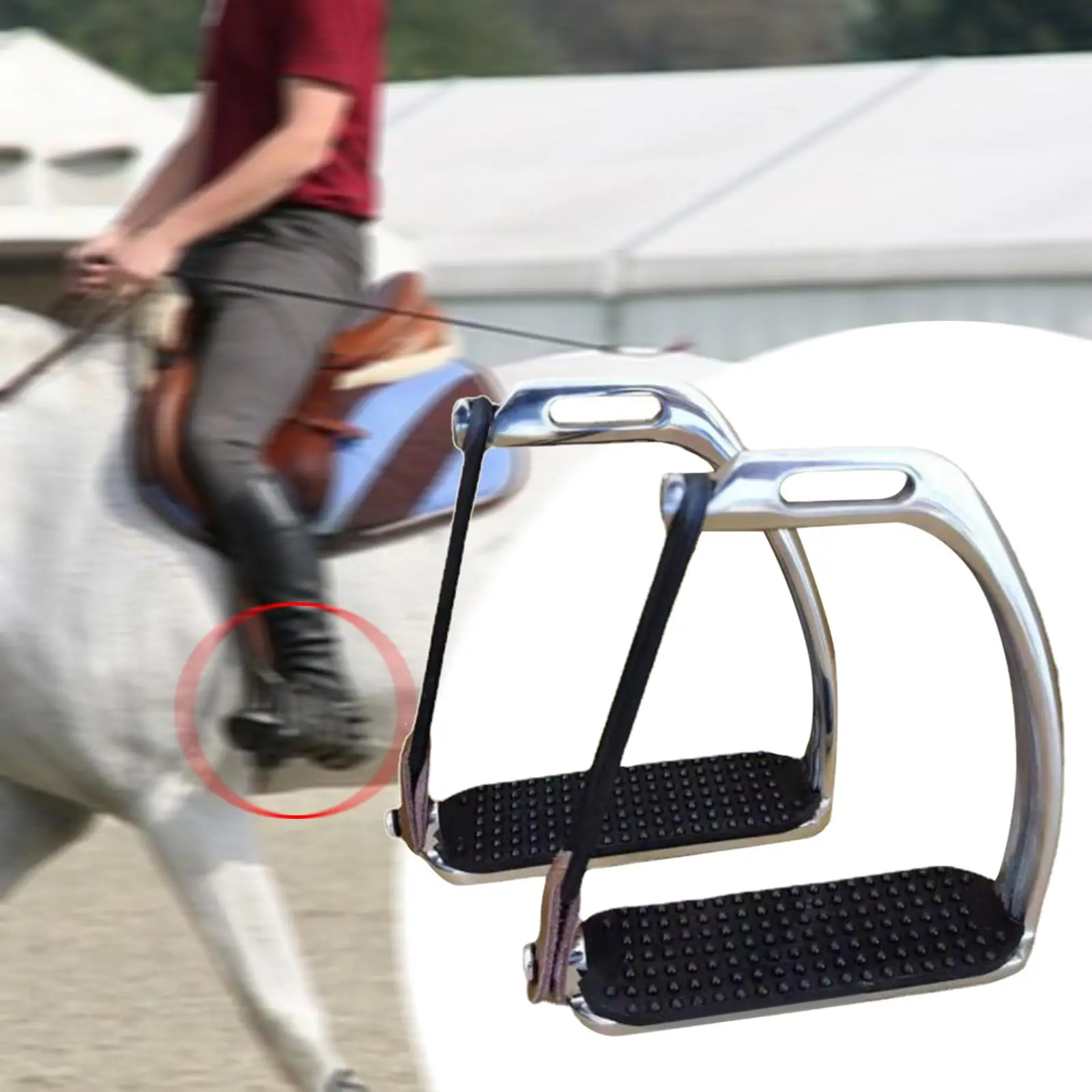 2 unidades de estribos de equitação espessantes para esportes equestres homens e mulheres