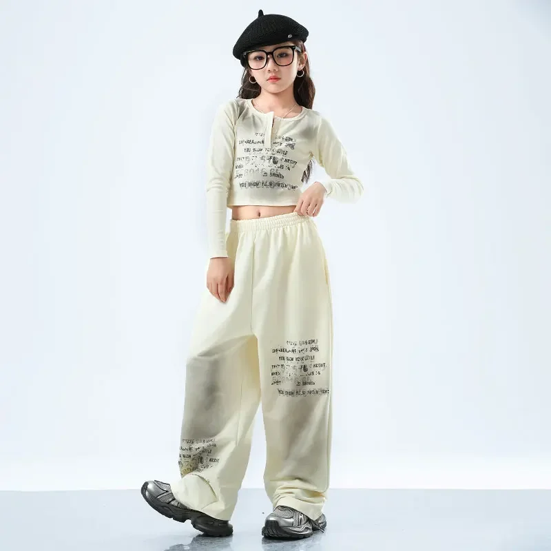 Mädchen Hip Hop Kleidung Gradient Crop Cargo Hosen Kinder Street Dance Jogger Top Kinder Streetwear Teenager Kostüme Jazz Kleidung