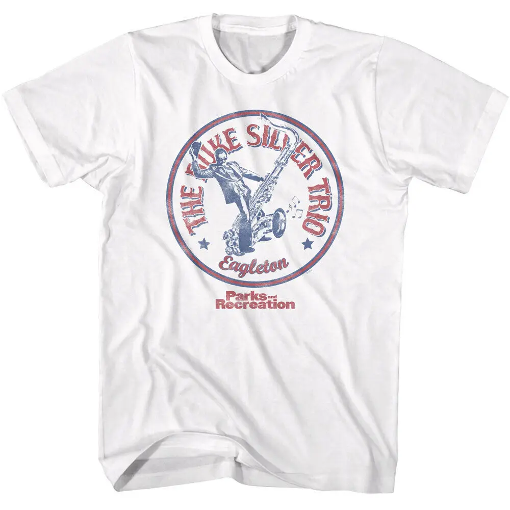 

Parchi E Ricreazione Il Duca Argento Trio Eagleton Cerchio Stemma Uomo T Shirt
