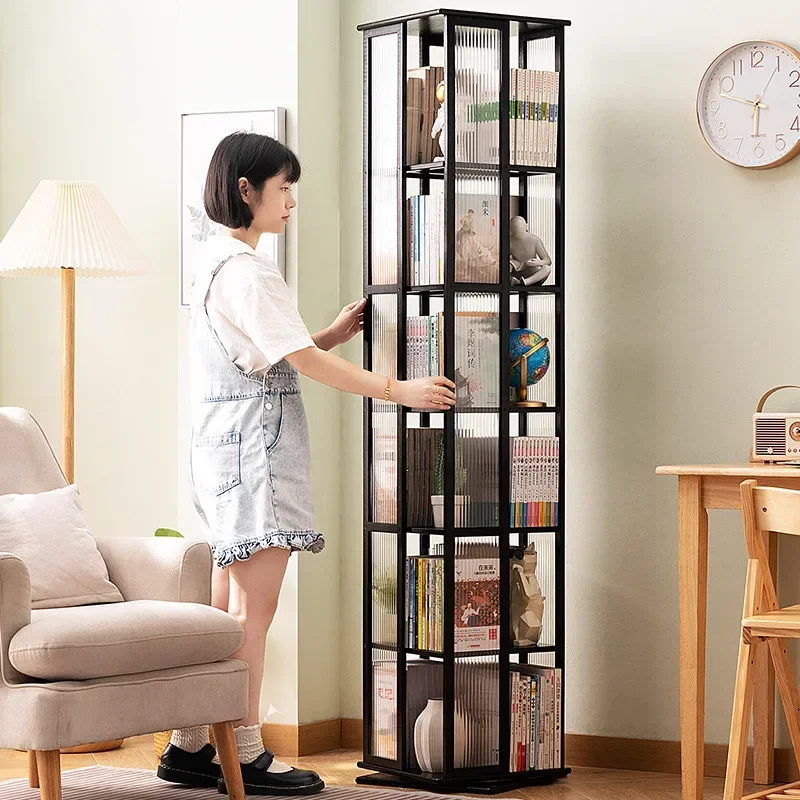 

Minimalist Rotary Bookshelf Floor Household Shelf Simple Book Shelf Storage Multi-layer Shelves Bookcase Headboards