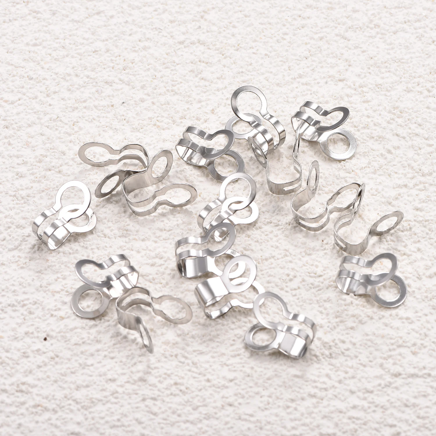 30 Stück/Set Edelstahl-Kugelketten-Verbinder Verschlüsse Crimp-Endkappen Schnallen für DIY-Halsketten und Schmuckherstellung – Detail 1