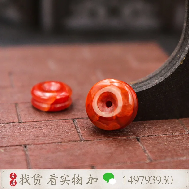 Natural Sichuan Southern Red Agate Carved Flame Hollow Bead Beiyun 108 Beads Pulley Beads Pendant Accessories