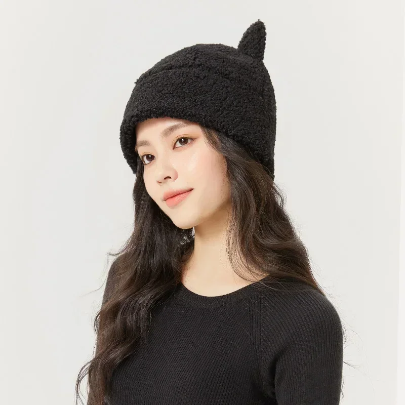 OhSunny Unisex Solid Cute Fashion Beanies Winter Hat For Woman Knit Bonnet Acrylic Female Ladies Autumn Warm Skullies Adjustable