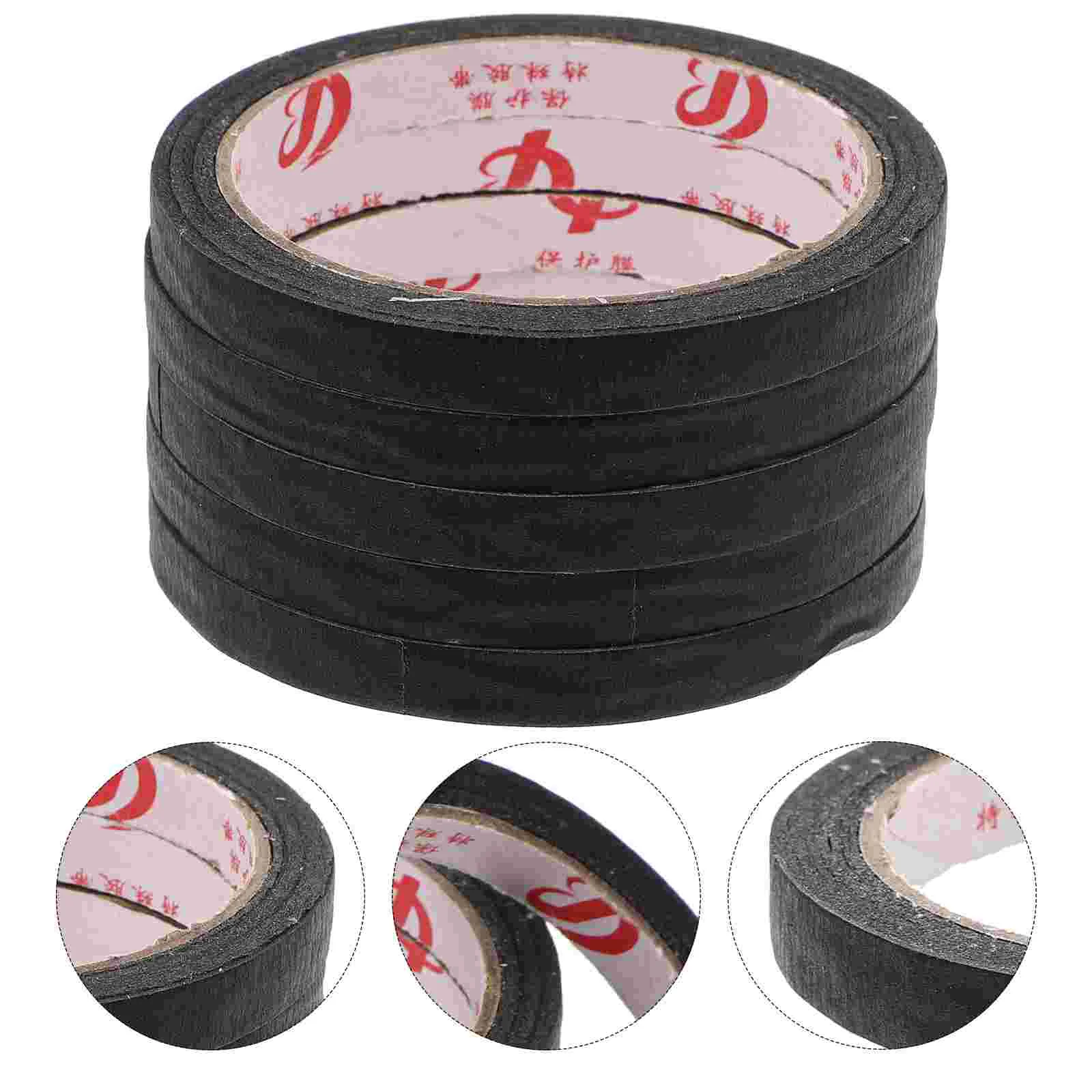 5 Rolls Nail Tape Anti-UV Gloves Healthy Material Sunscreen Black Protection Shop Manicure Fix Fixing Non-woven Fabric Supple