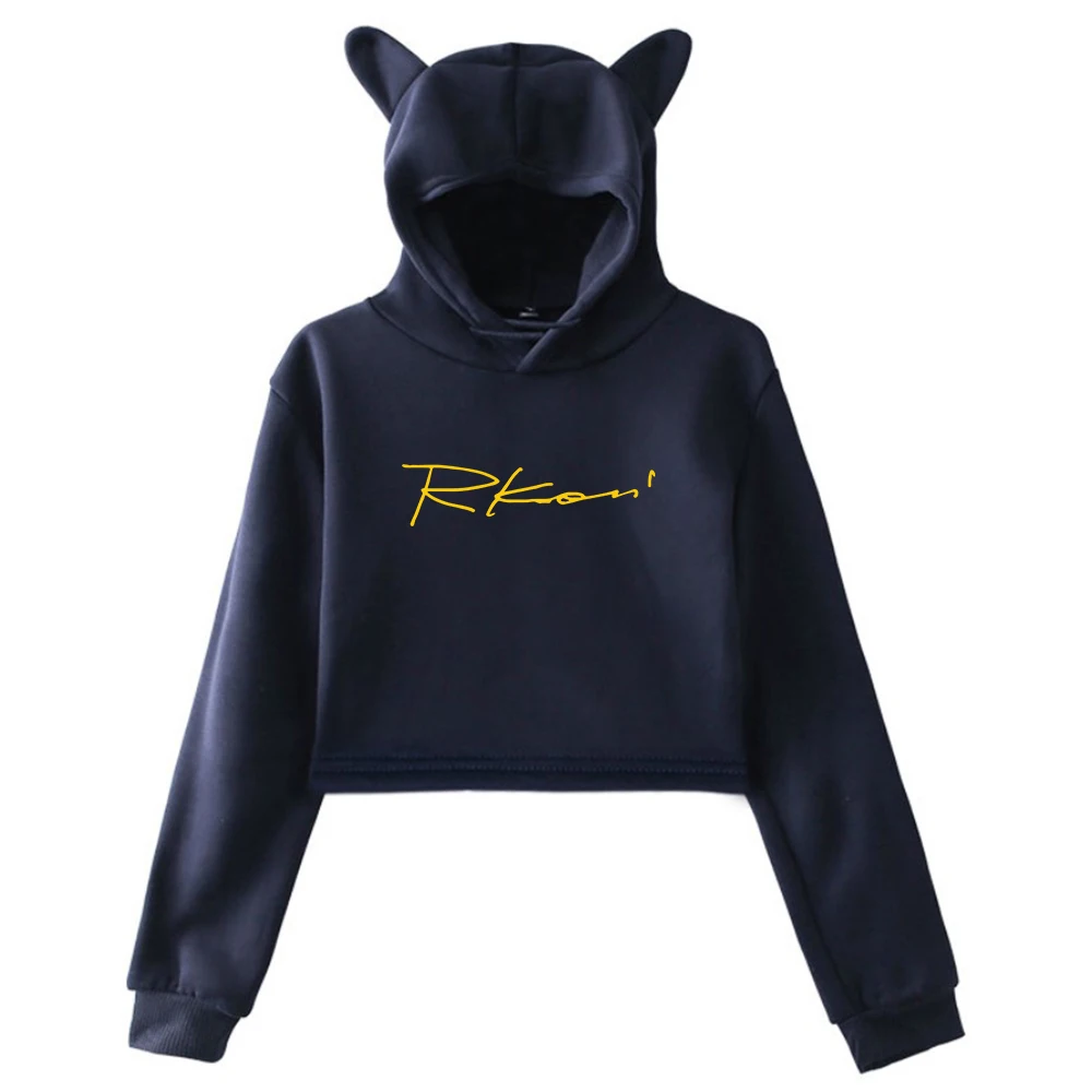 Bluza z kapturem GF Rkomi Merch Live 2025 z kocimi uszkami, bluza z kapturem, długi rękaw, krótki top, odzież damska