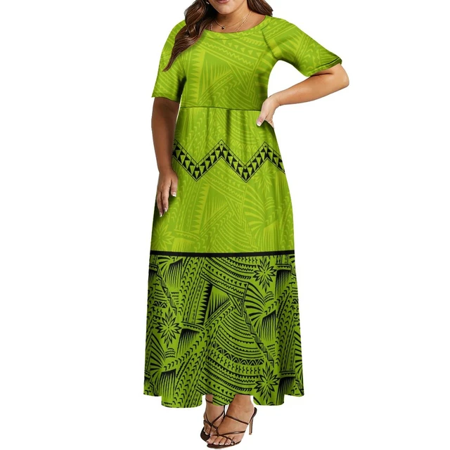 2023 New Elegant Half sleeved Dress For Evening Party Dress Hawaiian Style Polynesian Maxi Dress Plus Size 8xl Dresses AliExpress