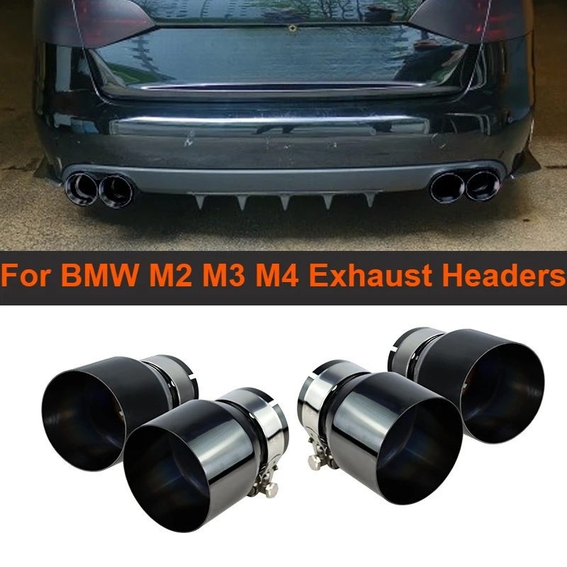 

Для BMW M2 M3M4 из нержавеющей стали, титановый черный наконечник выхлопной трубы с установкой зажима, комплект модификации для обновления выхлопной трубы