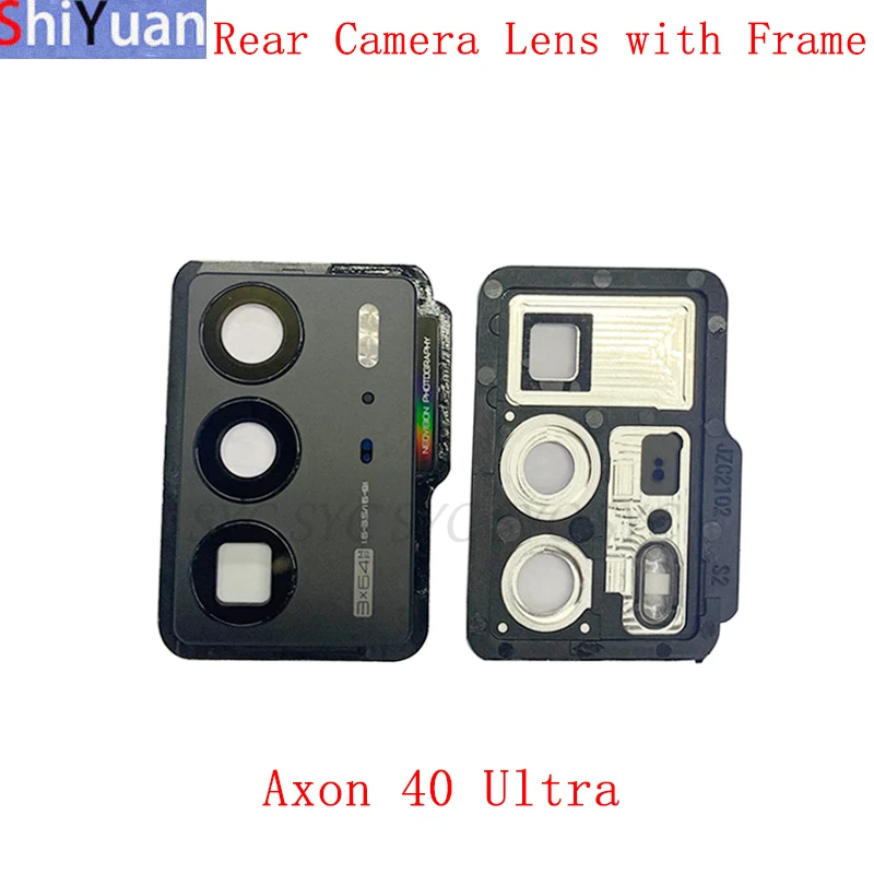 

Rear Camera Lens with Frame Holder Cover For ZTE Axon 40 Ultra Back Camera Frame Replacement Parts