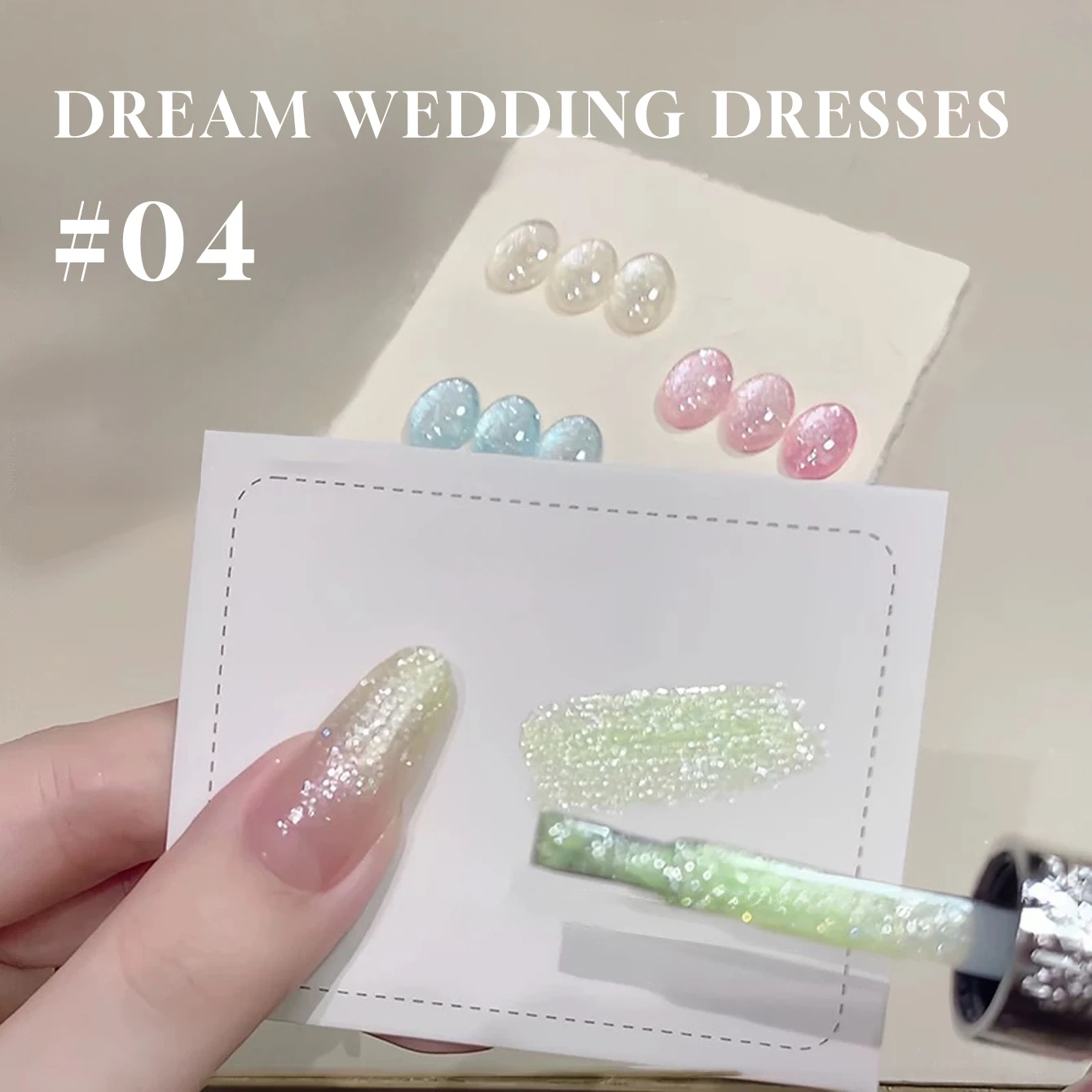 MIANEL1-9pcs 12ML Summer Dream Wedding Dress Fine Glitter Gel Nail Polish Popular Whitening Glitter Crushed Diamond Nails