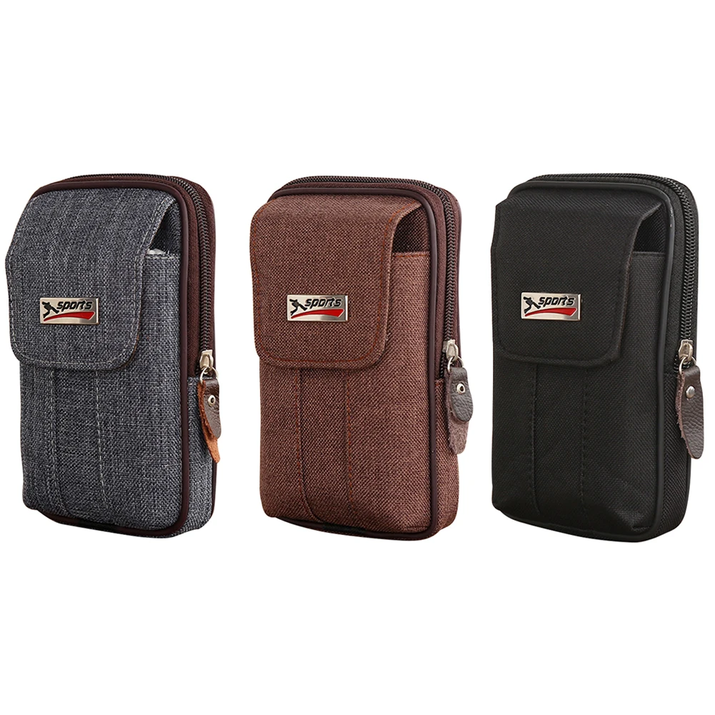 Men Waist Purse Canvas Casual Outdoor Sporting Fanny Multi-function Phone Pocket Business Waist Bag Men Chest Pack