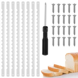 8Pcs Bread Bow Cutter Blades Stainless Steel Replacement Blade Serrated Bread Blade Rustproof Bread Slicer Bread Cutting Tool