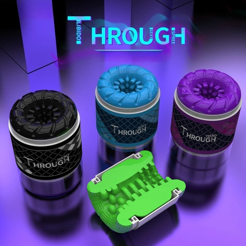 كوب طائرات ذكر برأسين من خلال منتجات جنسية للبالغين لمدرب القضيب المحمول من النوع #1