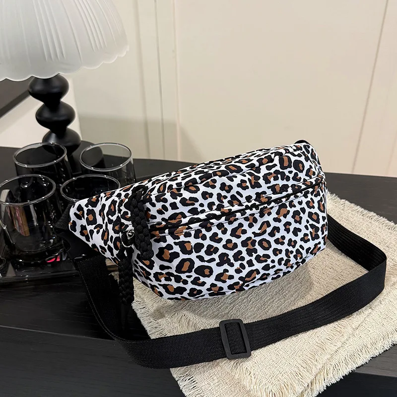 Vintage Leopard Multi-function Fanny Pack, Crossbody Chest Waist Bag