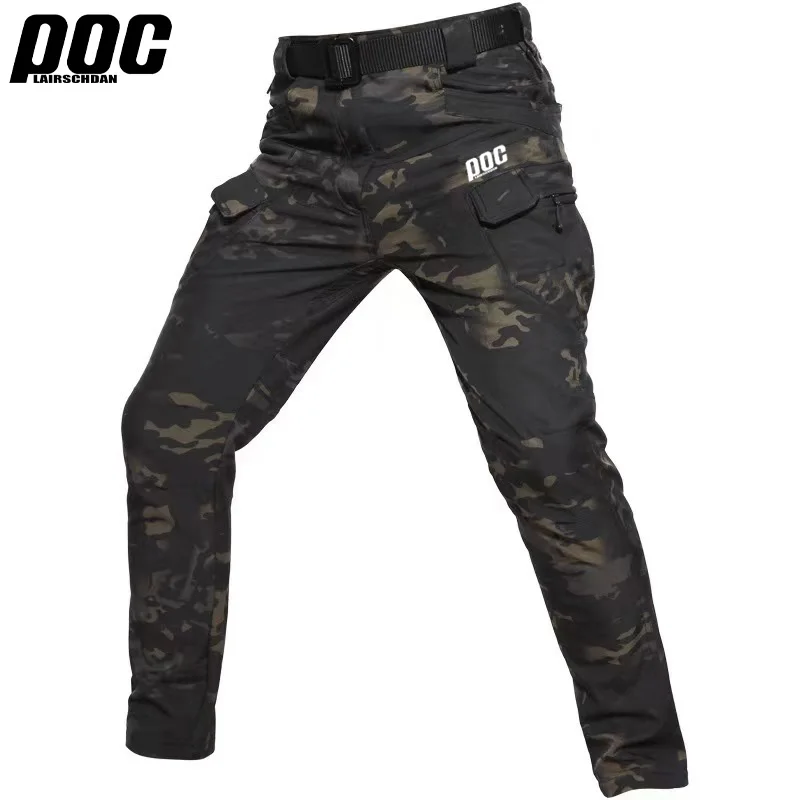 LairschDan POC Tactical Pants Men's New Elastic Fabric City Special Service MTB Pants Military Fans Multi Pocket Workwear Pants