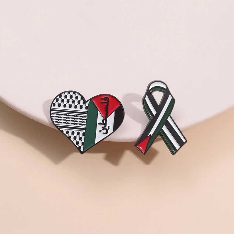 Flag Of Pakistan Enamel Pin Creative Heart Ribbon Lapel Badge Backpack Hat Clothing Brooches Jewelry Accessories Gift For Friend