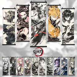 Demon Slayer Poster Home Decor Hashibira Inosuke Canvas Scrolls Picture Agatsuma Zenitsu Wall Art Kamado Nezuko Hanging Painting