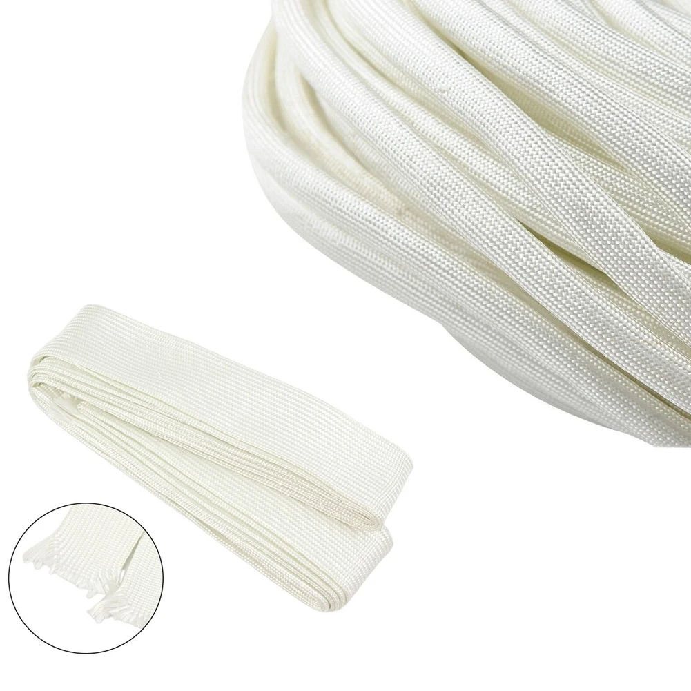 White High Temp Fiberglass Braided Sleeving 3:1M Insulation Tube 1-30mm 600 Degrees Heat Resistant for Wire Cable Hose