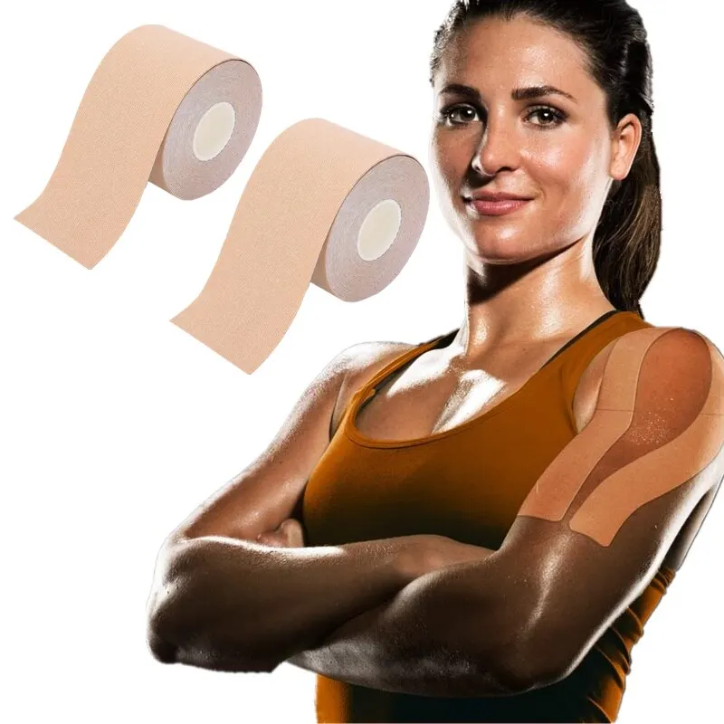 2Pcs Kinesiology Tape First Aid Bandage Gym Fitness Sports Elastic Adhesive Strain Injury Tapes Knee Muscle Pain Relief Sticker