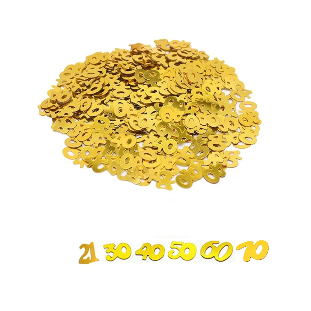 1pc 15g Digital 18 21 30 40 50 60 70 Geburtstag Party Papierreste Gold Glitter Digitale Papierreste Streuung Geburtstag Party Sup